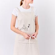 Hand Embroidered Linen Apron